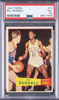 1957/58 Topps #57 Bill Russell SP Rookie Card – PSA VG+ 3.5